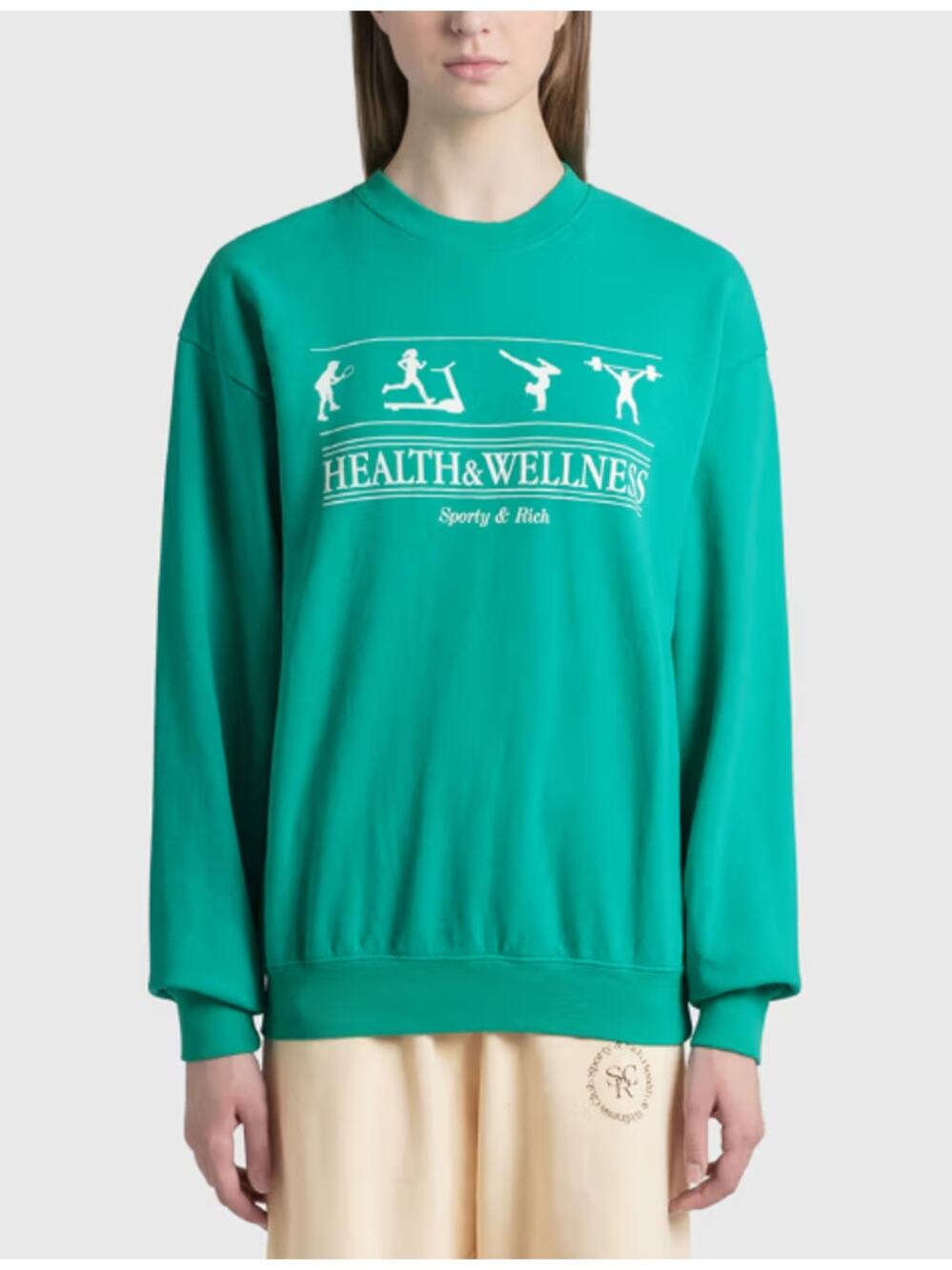 Sporty & Rich Sweatshirt Womens XS Health & Wellness Crewneck Old Money Retro
